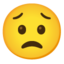 Worried Face emoji, Google design