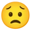 Worried Face emoji on Android