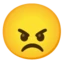 Angry Face emoji, Google design