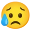 Sad But Relieved Face emoji on Android