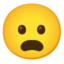 Frowning Face with Open Mouth emoji on Android
