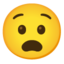 Anguished Face emoji, Google design