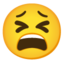 Tired Face emoji, Google design