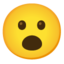 Face with Open Mouth emoji, Google design