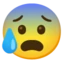 Anxious Face with Sweat emoji on Android