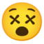 Face with Crossed-out Eyes emoji, Google design