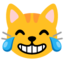 Cat with Tears of Joy emoji, Google design