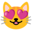 Smiling Cat with Heart-eyes emoji, Google design