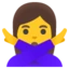 Woman Gesturing No emoji, Google design