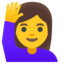 Download Woman Raising Hand emoji, Google style