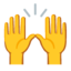 Raising Hands emoji, Google design