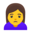 Woman Frowning emoji, Google design