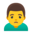 Man Frowning emoji, Google design