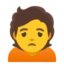 Person Frowning emoji, Google design