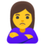 Download Woman Pouting emoji, Google style