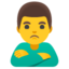 Download Man Pouting emoji, Google style