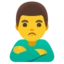 Man Pouting emoji, Google design