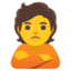 Download Person Pouting emoji, Google style