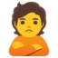 Person Pouting emoji, Google design