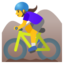 Download Woman Mountain Biking emoji, Google style