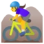 Woman Mountain Biking emoji, Google design