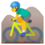 Download Man Mountain Biking emoji, Google style