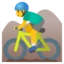 Man Mountain Biking emoji, Google design