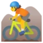 Person Mountain Biking emoji, Google design