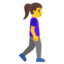 Download Woman Walking Facing Right emoji, Google style