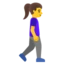 Woman Walking Facing Right emoji, Google design