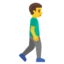 Man Walking Facing Right emoji, Google design