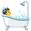 Person Taking Bath emoji, Google design