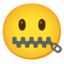 Download Zipper-mouth Face emoji, Google style