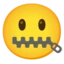 Zipper-mouth Face emoji, Google design