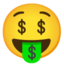Money-mouth Face emoji, Google design