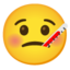 Face with Thermometer emoji, Google design