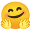 Download Smiling Face with Open Hands emoji, Google style