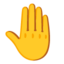 Raised Back of Hand emoji, Google design