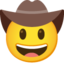 Cowboy Hat Face emoji, Google design