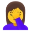 Woman Facepalming emoji, Google design