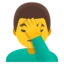 Man Facepalming emoji, Google design