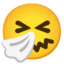 Sneezing Face emoji, Google design
