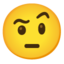 Download Face with Raised Eyebrow emoji, Google style
