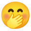 Download Face with Hand Over Mouth emoji, Google style