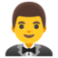 Download Man in Tuxedo emoji, Google style