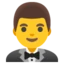 Man in Tuxedo emoji, Google design