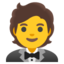 Person in Tuxedo emoji, Google design