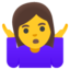 Download Woman Shrugging emoji, Google style