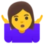 Woman Shrugging emoji, Google design