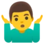 Man Shrugging emoji, Google design
